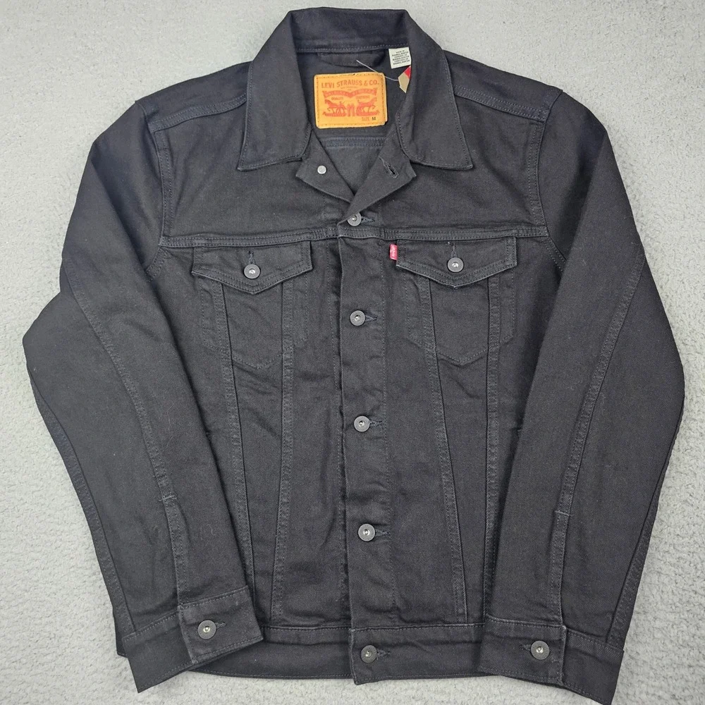 Levi's Trucker Jacket Mens Size M Black Denim 72334-0223 Stretch Cotton NWT - Picture 2 of 10